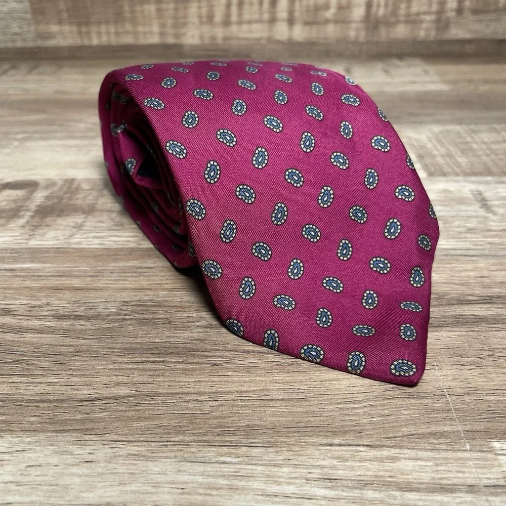 Robert Talbott Nordstrom Hand Sewn Silk Geometric Neck Tie Length 59